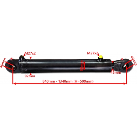 SIŁOWNIK HYDRAULICZNY CYLINDER TŁOK SKOK 500 2-ST